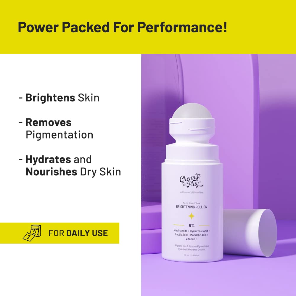 Chemist At Play 1% Salicylic Acid Exfoliating Body Wash 236ml and Chemist at Play Brightening Roll On 40ml