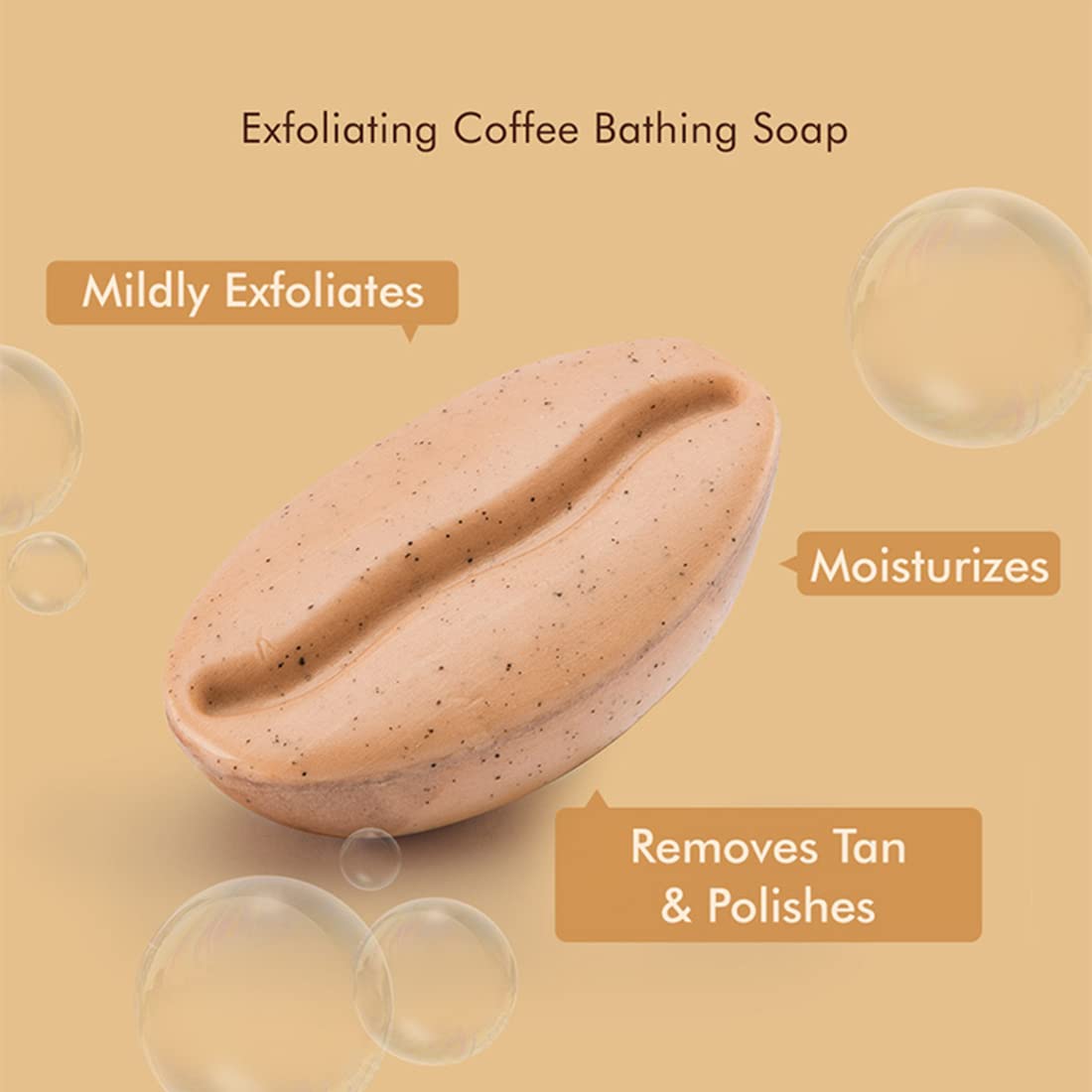 mcaffeine Pack Of 3 Coffee Bath Soaps | Deep Cleansing, Exfoliating & Moisturizing Summer And Winter Bathing Soaps Combo Pack | For Both Women And Men