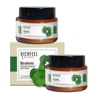 Richfeel Brahmi Intensive Repair Hair Pack | Controls Hair Fall | Treats Damage, Split Ends and Breakage | Deep Conditioning | Trichologist Formulated | 100 g – Pack of 2
