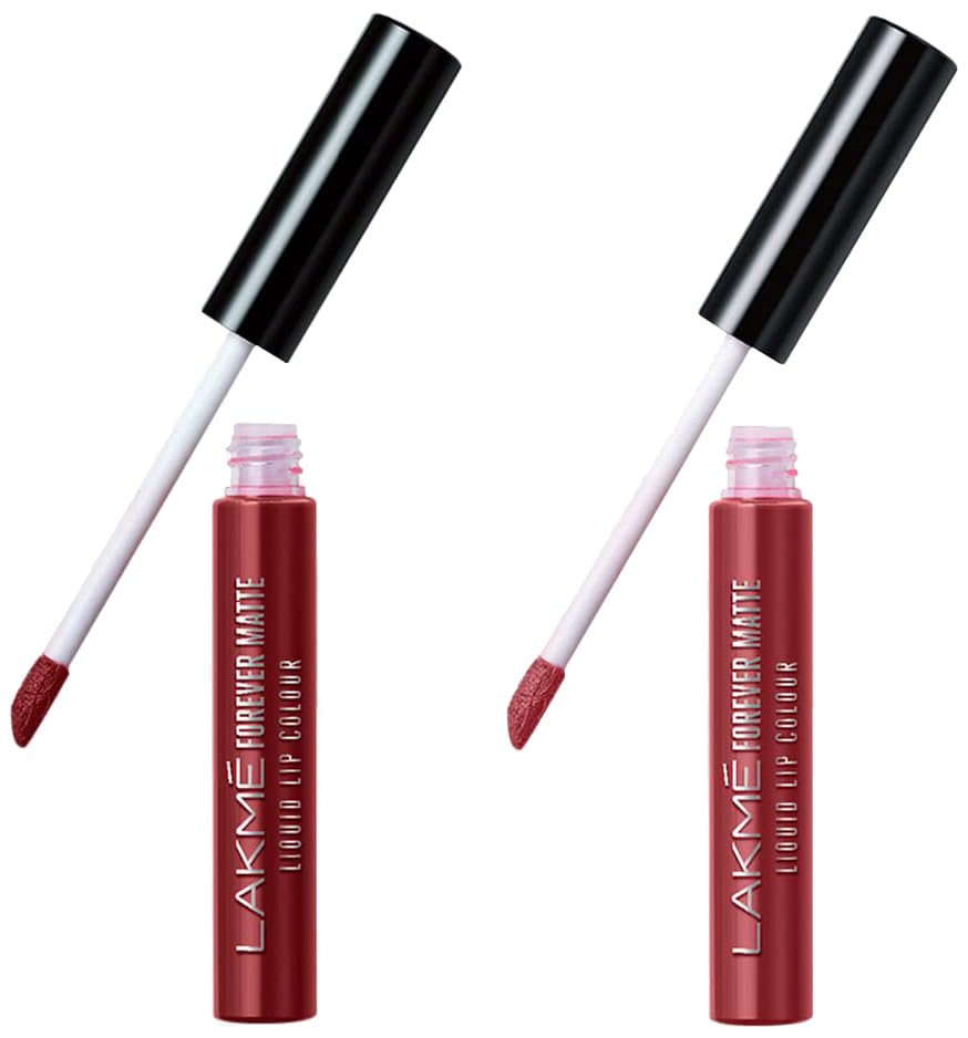 Lakmé Forever Matte Liquid Lip Color - 34 Brown Sheer & Lakmé Forever Matte Liquid Lip 35 Rose Wood Combo