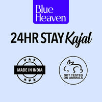 Blue Heaven 24Hr Stay Matte Pencil Kajal Black Waterproof, Deep Black, Long Lasting And Smudge Proof Eye Makeup, 0.30Gm