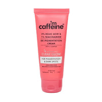 mCaffeine 2% Kojic Acid & 1% Niacinamide De-Pigmentation Cream| Reduces Dark Spots, Melasma, Tan & Evens skin tone |Skin Brightening Lightweight Moisturizer For Men & Women | For All Skin Types- 50g