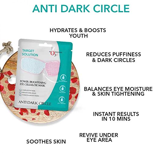O3+ Facialist Dtan Face Sheet Mask (30g) & O3+ Power Brightening Eye Cellulose Mask for Collagen Whitening Moisturizing Under Eye Dark Circle Remover sheet mask (Single use only) 5G Combo