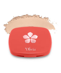 Olivia Weightless Matte Finish Compact Powder for Women | Full Coverage Face Makeup | Non-Oily Matte Look | Pore Minimizing & Evens Out Complexion | For All Skin Types | 10g | 01 Creamy Maple
