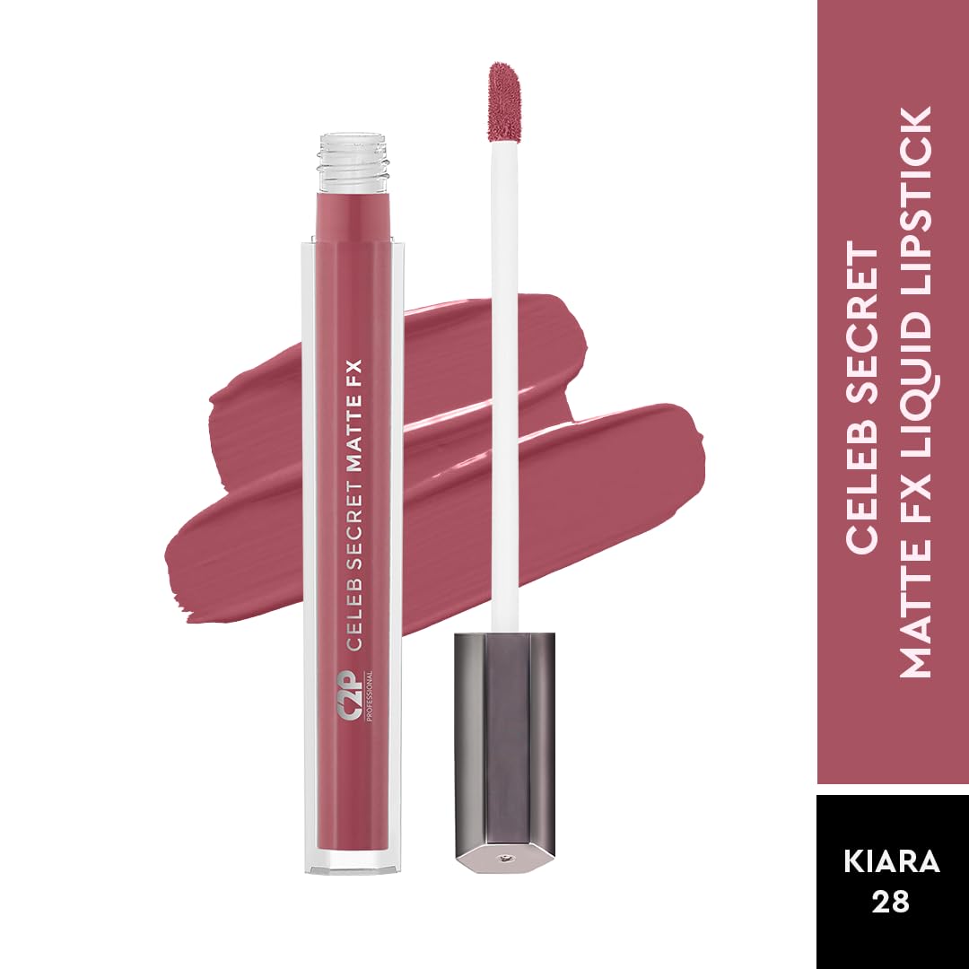 C2P Pro Liquid Lipstick Waterproof Matte Orange Lipsticks for Women | Long Lasting Smudge Proof | Infused with Argan Oil, Vitamin E | Cruelty Free, Vegan - Celeb Secret (Liquid Lipstick Kiara, 2 ml)