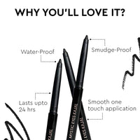 Million Colors Waterproof Mystic Black Kajal | Infused with Chamomile, Castor and Aloevera Oil | Smudge Proof & Long-Lasting | One Swipe Application - Rich Color Payoff | Stays Upto 24HR