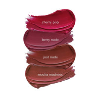 BELLAVITA Mini Kiss Proof Liquid Lipstick Gift Set of 4 x 2ml | Smudge & Transfer-Proof | Intense Moisturisation | Just Nude + Berry Nude + Mocha Madness + Cherry Pop | Lipstick Combo Set