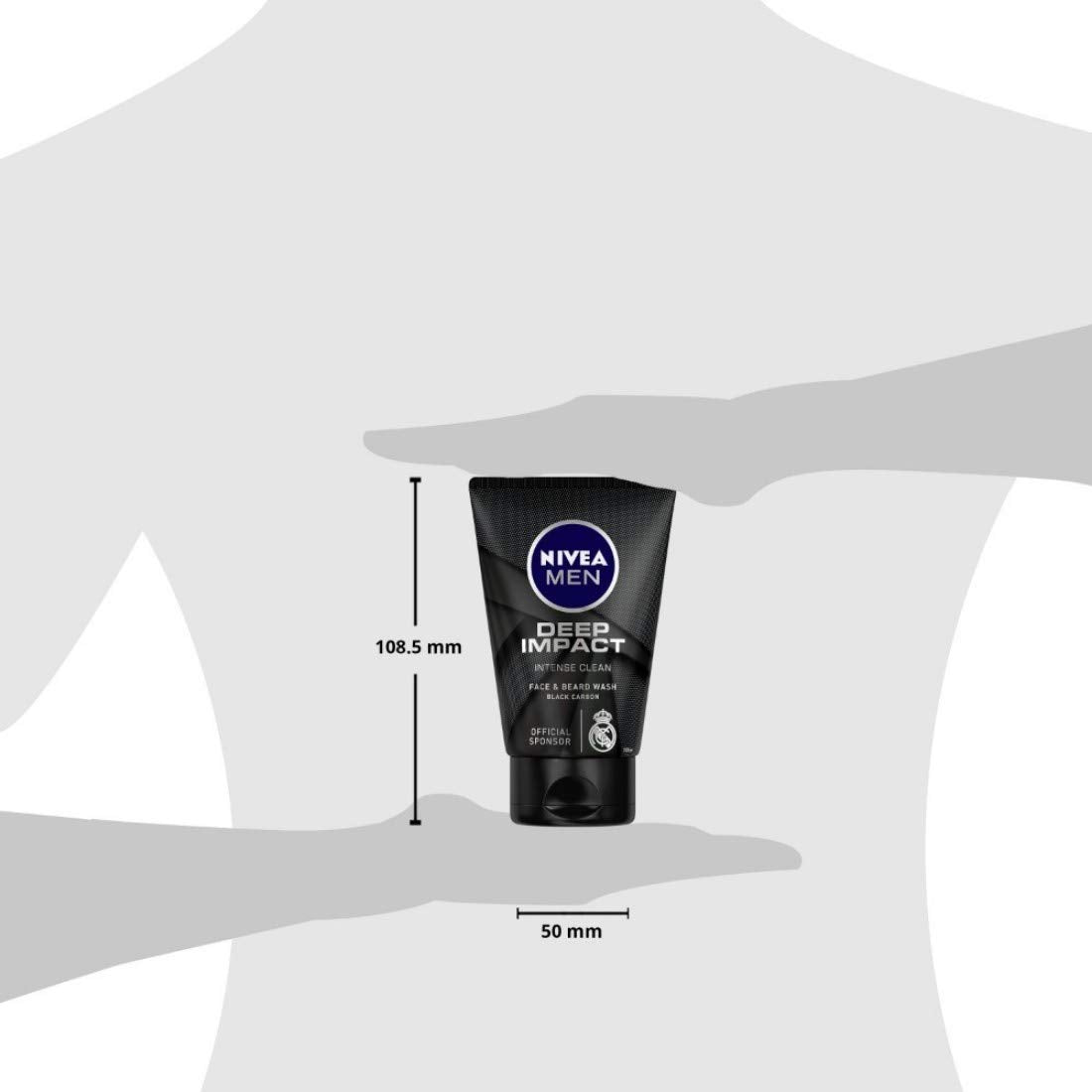 Nivea Roll-On Deodorant, Cool Kick for Men, 50ml And Face Wash, Deep Impact Intense Clean for Men, 100g