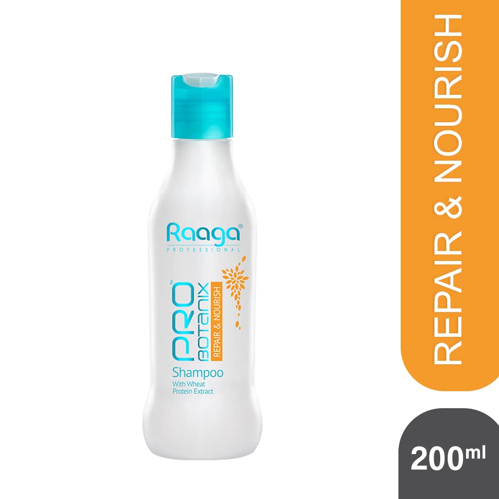 Raaga Professional Pro Botanix Repair and Nourish Shampoo with Wheat Protein (200 ml) Repairs and Nourishes Dry and Damaged Hair | Suitable For Men & Women