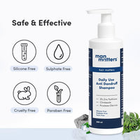 Man Matters Daily Use Anti Dandruff Shampoo (400ml) | pH 5.5 | Soothes Scalp Irritation, Reduces Dandruff & Flaking | With Zinc Pyrithione, Climbazole & Piroctone Olamine