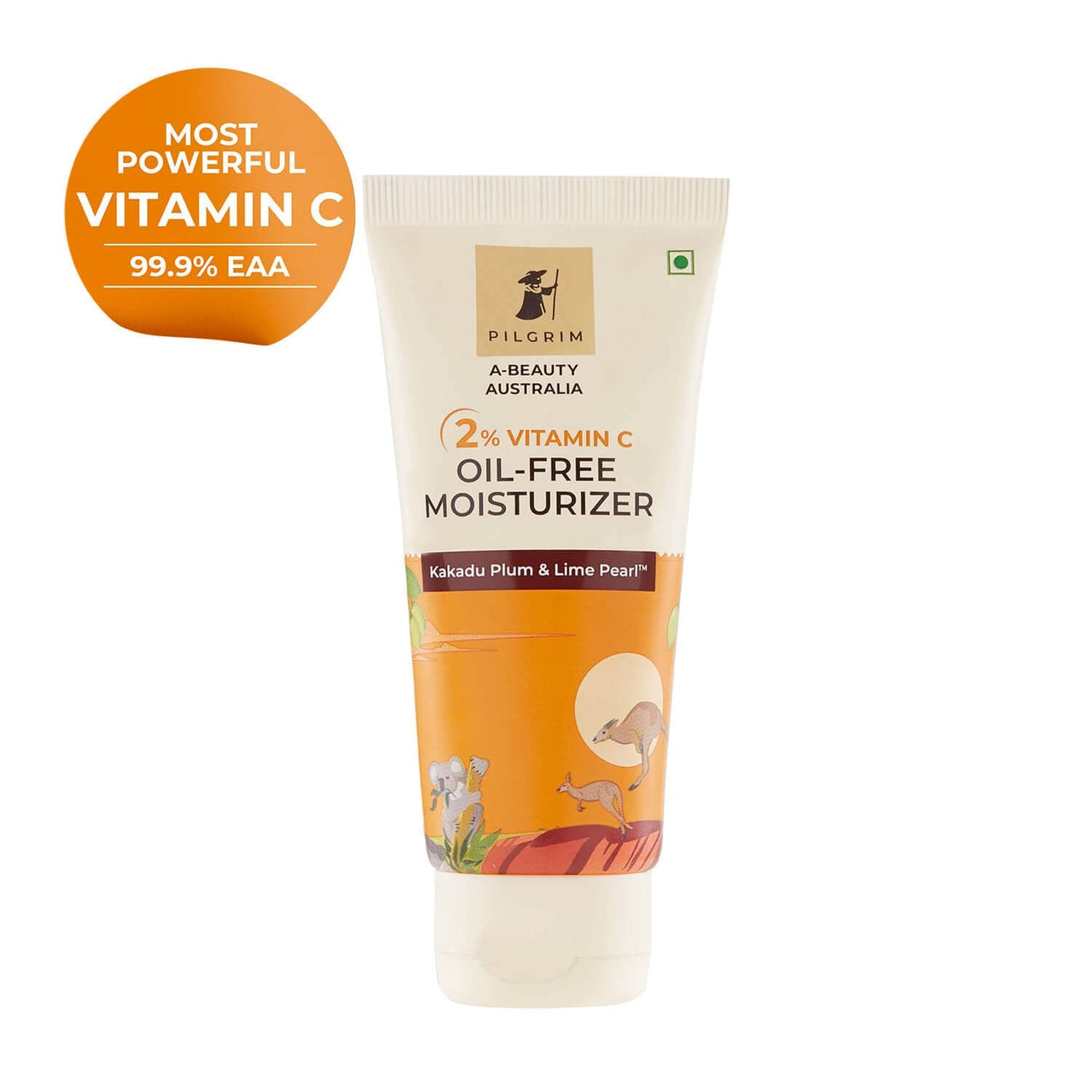 Pilgrim Australian 2% Vitamin C Oil free Moisturizer for oily & acne prone skin with Kakadu Plum & Lime Pearl™ | Vitamin C Moisturizer for Face | Moisturiser for dry skin | Women & Men | 50 gm