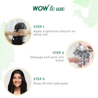 Wow Skin Science Green Tea & Tea Tree Anti-Dandruff Shampoo - No Sulphates, Parabens, Silicones, Color & Peg - 300 Ml