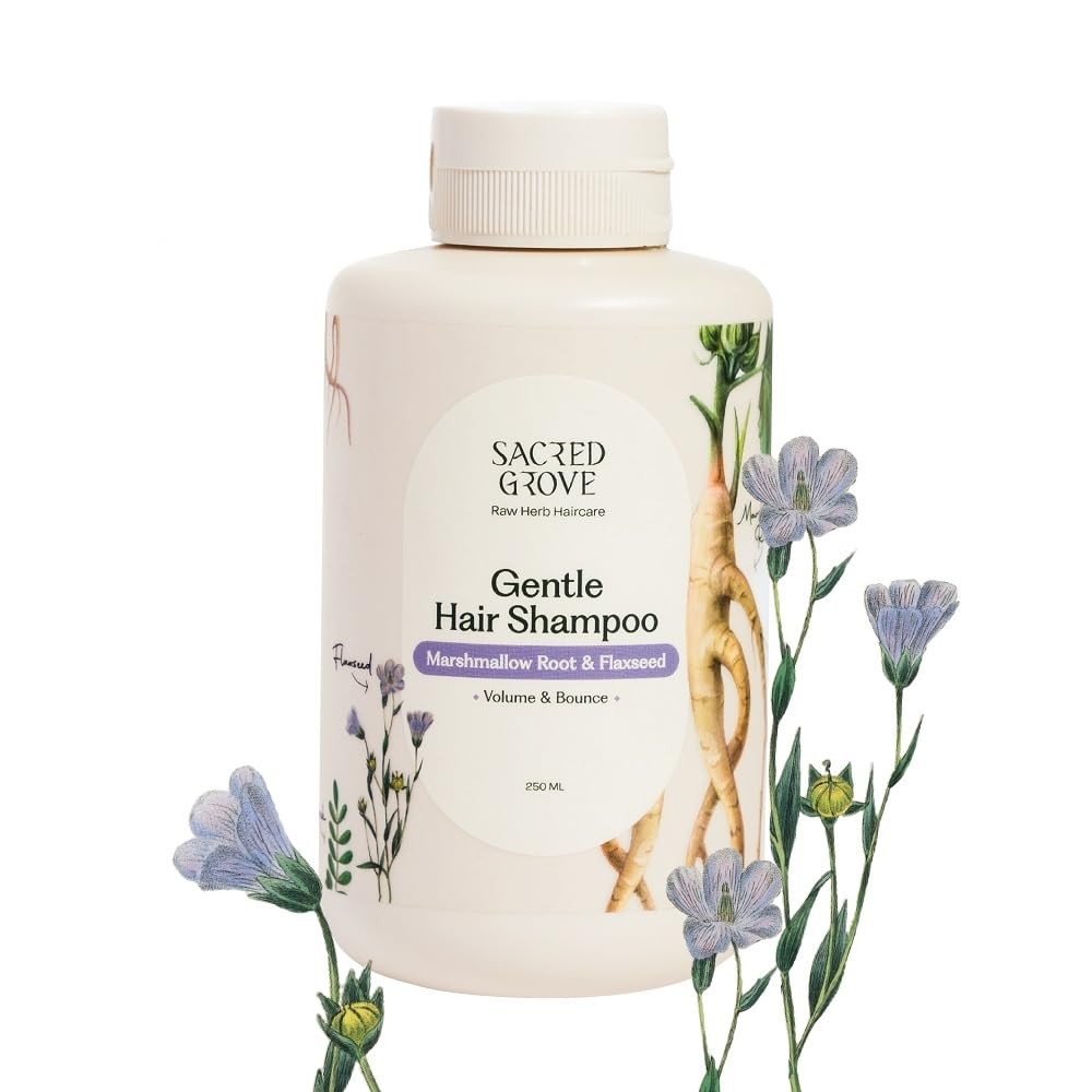Sacred Grove Gentle Hair Shampoo | For Volume & Bounce | 3 Raw Herbs and 6 plant-derived actives | For Rough, Dry, Dull Hair | Sulphate & Paraben free | 250ml