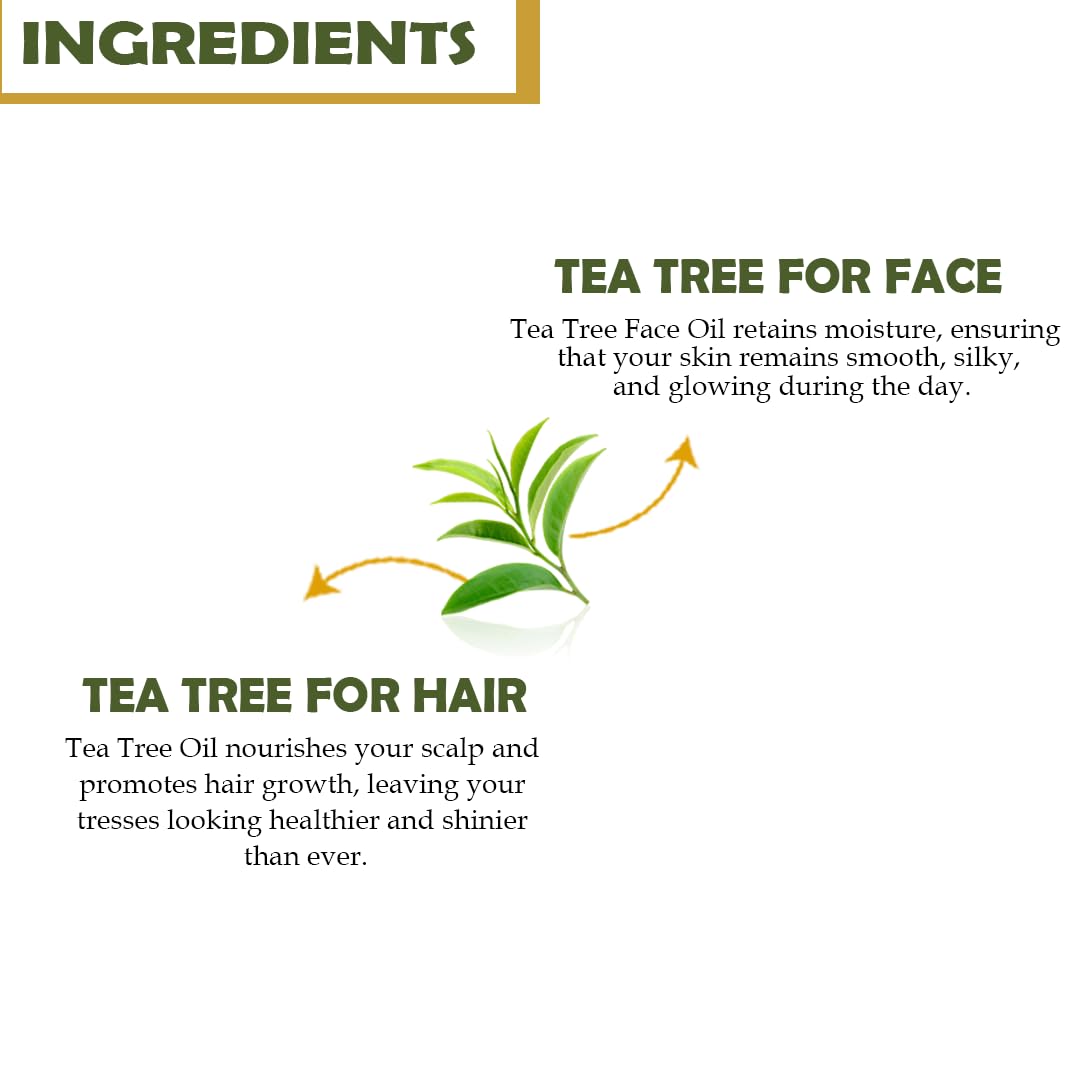 Veda Harvest Tea Tree Essential oil and Ubtan Face pack | Deep cleansing, Anti Acne, cooling & refreshing, Skin brightening, Tan removal