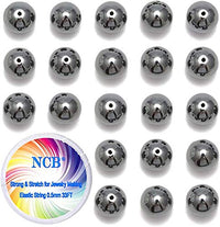 200PCS 8mm Black Hematite Gemstone Loose Beads Well Polished Round Crystal Energy Stone Healing Power for Jewelry Making (Black Hematite, 8mm 200Beads)
