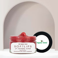 Organic Netra Lip Lightning Scrub for Soft Lip | Lightens, Brighten & Soften Lips |Moistures & Heals Dry and Chapped Lips |Enriched with Natural and Organic Ingredients with No Harmful Chemicals - 25g