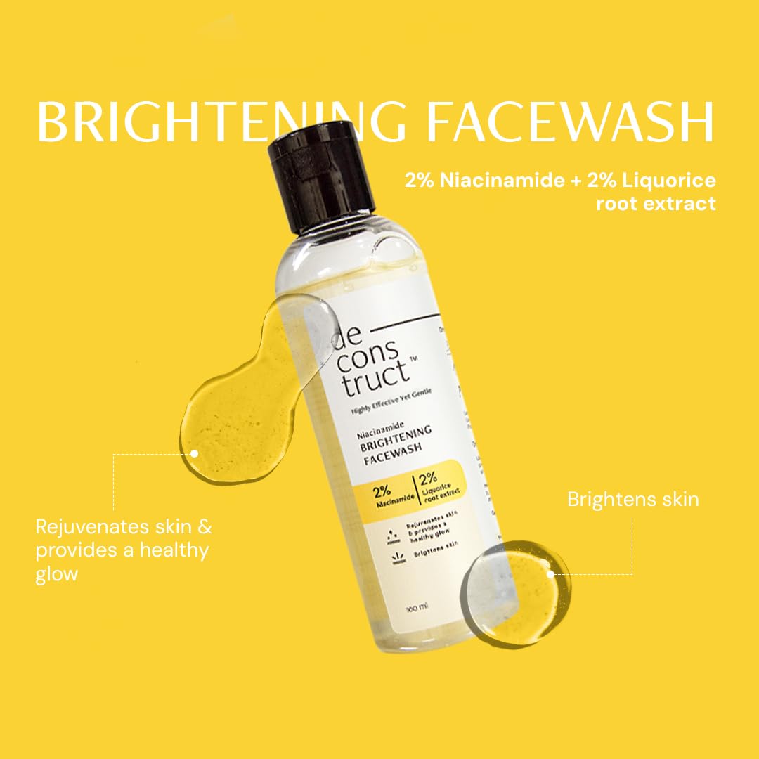 Deconstruct Daily Radiance Boosting Duo- Brightening Face Wash (100ml) + Brightening Face Moisturiser (50 g) | For Glowing and Radiant Skin | Anti Pigmentation Duo | Pack of 2