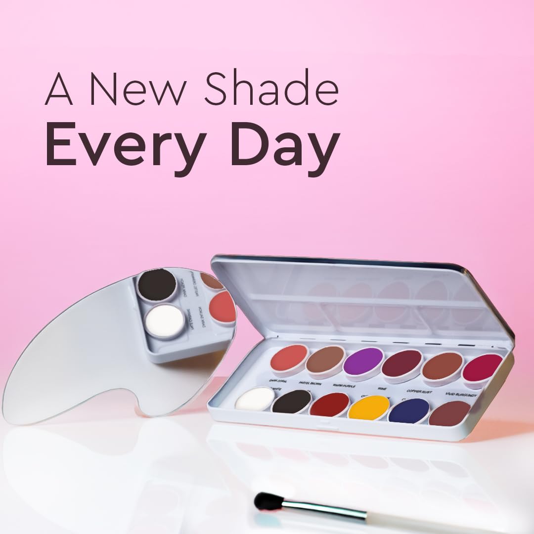 C2P Pro 12 Shades Pop Lipstick Palette Coral Crush 42g | Matte Creamy Lip Color Kit for Women | Waterproof Smudge-Proof Long Lasting Highly Pigmented Lip Makeup Palette