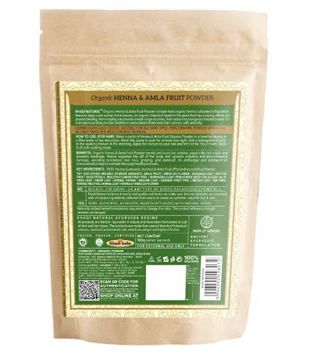Khadi Natural Organic Amla & Hibiscus Powder Combo | Nourishing Hair Formula for Strength | Provides shine & Natural Color - (200gm x 2)