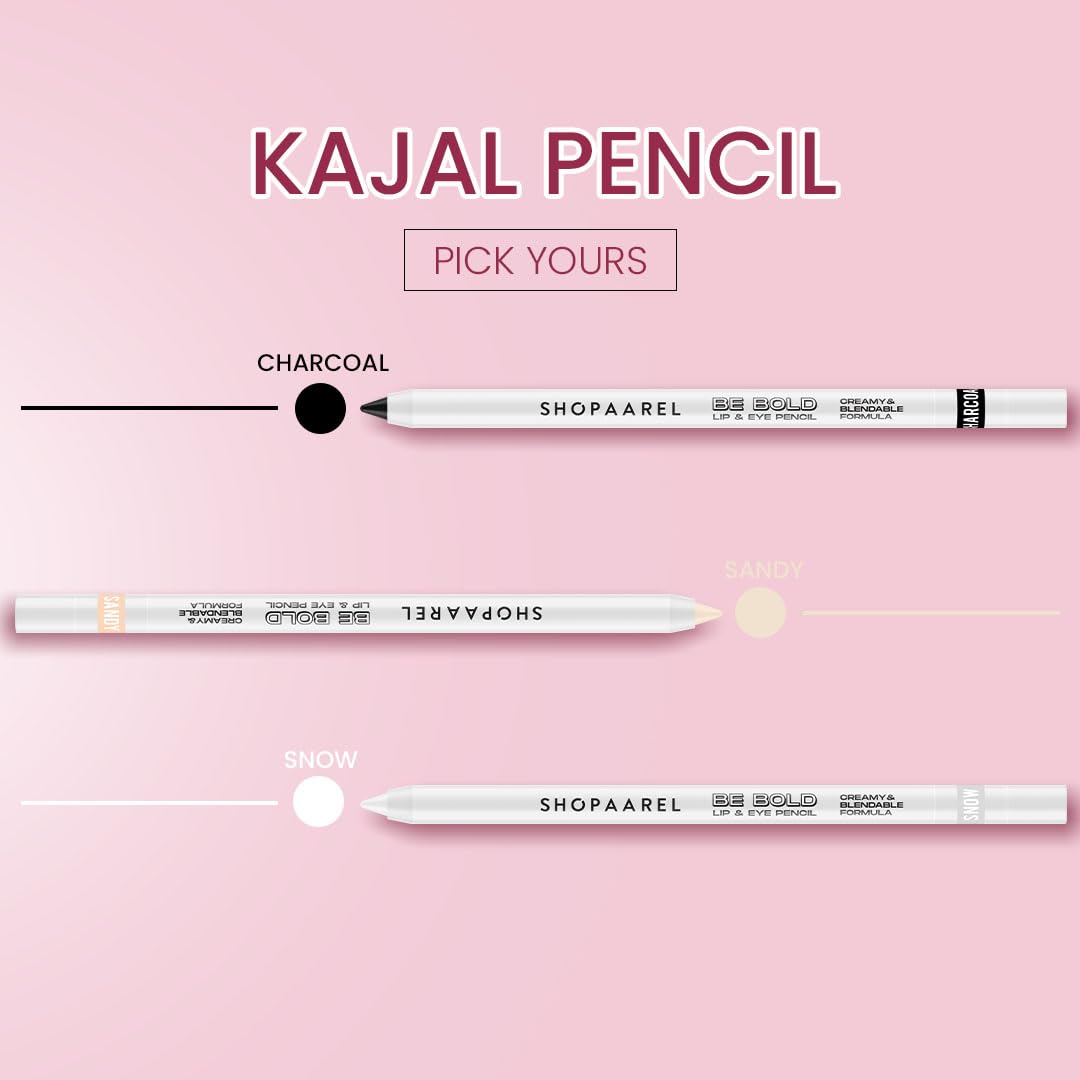 SHOPAAREL BE BOLD Lip & Eye Pencil, 2-in-1 Lip & Eye Liner, Creamy & Blendable, Lip Liner, Built-In Sharpener, Matte Finish, Eye Liner, Intense Pigment, Smudge-Proof, Long Lasting-0.4 Gm, Stone