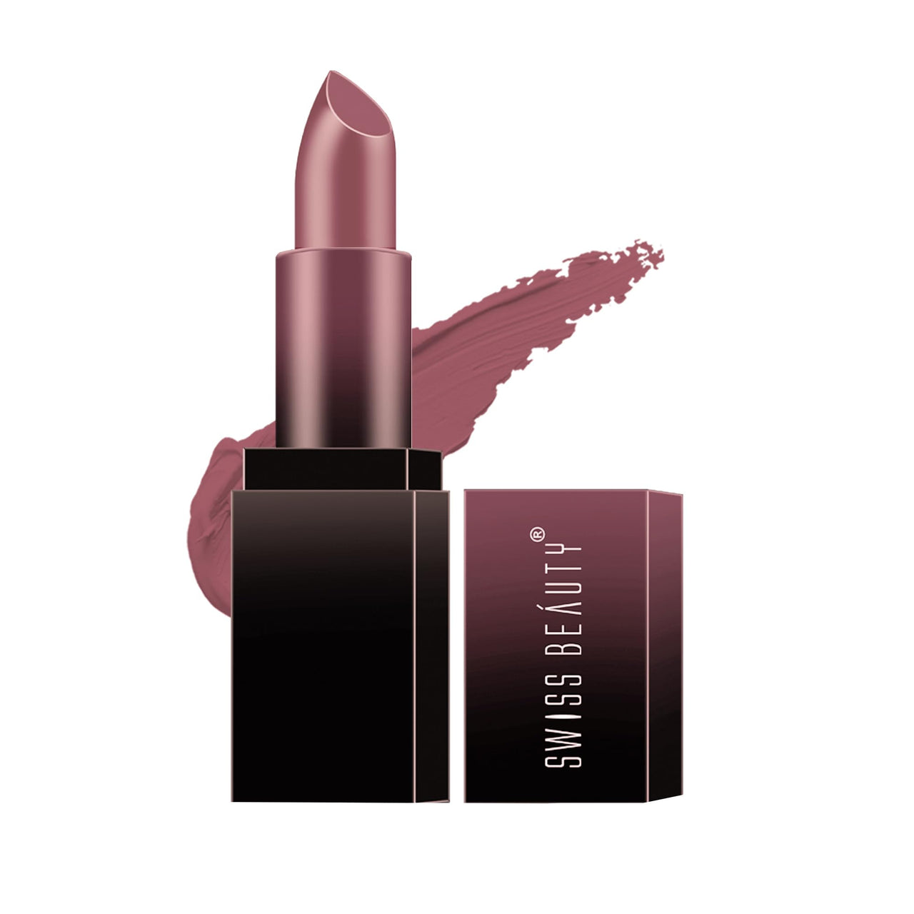 Swiss Beauty Hd Matte Pigmented Smudge Proof Lipstick | Creamy Matte Long Stay Lipstick | Blushing Mauve, 3.4g