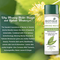 Biotique Morning Nectar Flawless Skin Moisturizer Lotion L Prevents Dark Spots, Blackheads And Blemishes L Visibly Flawless Skin L Nourishes And Hydrates Skin L All Skin Types L 190Ml