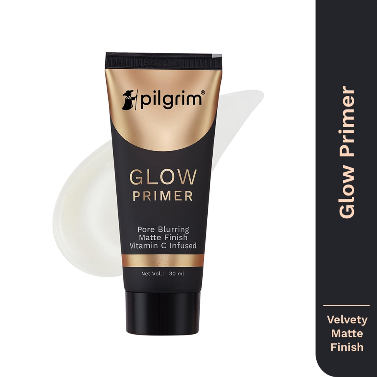 Pilgrim Glow Primer Lightweight Gel Based Velvety Matte Finish, Blurs Pores, Vit C+E Infused