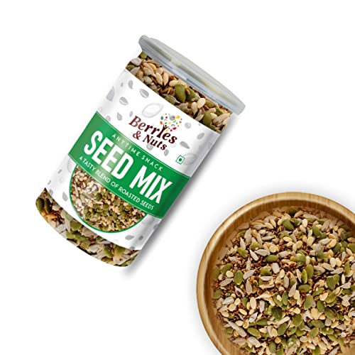 Berries And Nuts Premium Roasted Seeds Mix 200 Grams & Salted Seeds Mix 200 Grams Combo | 400 Grams