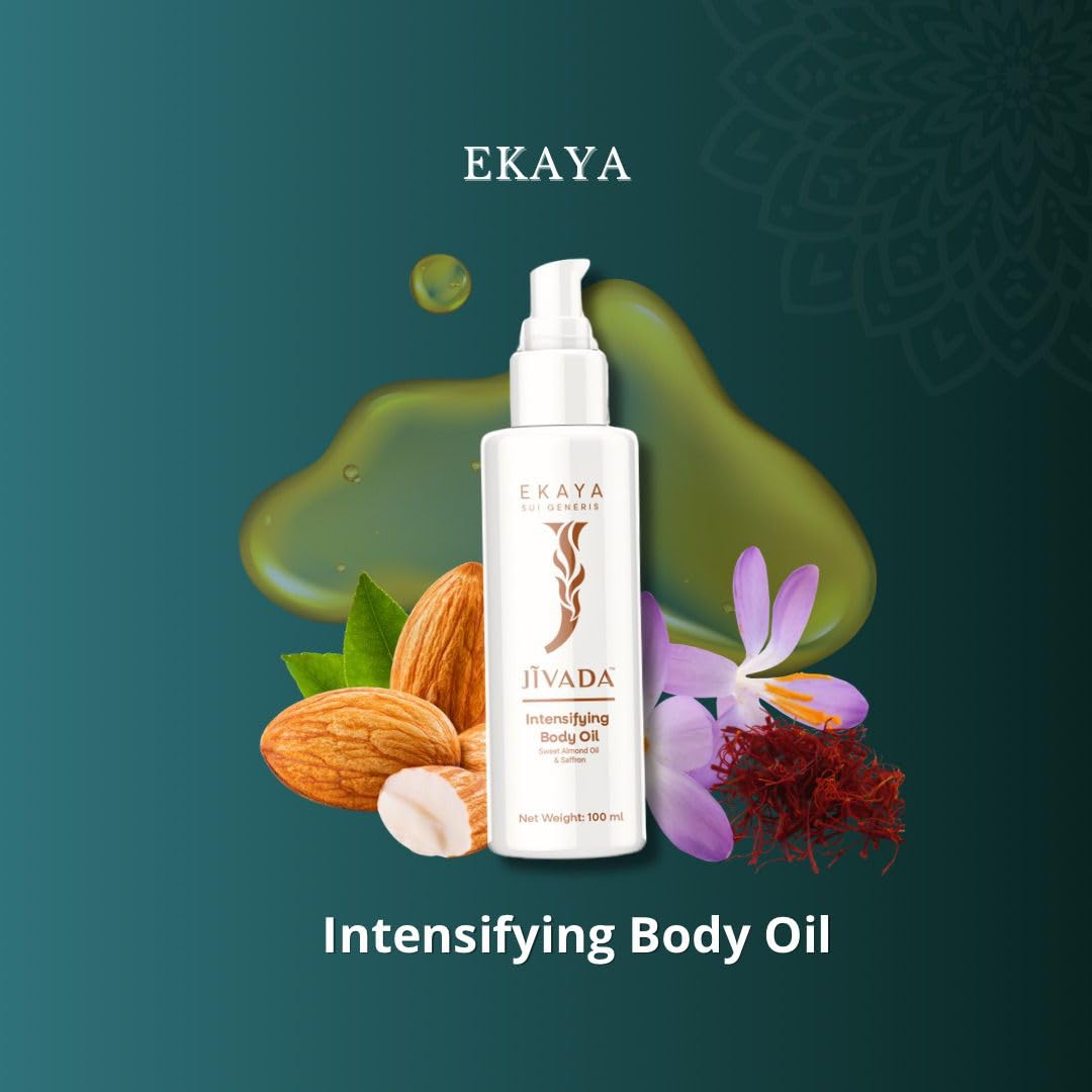 Jivada Intensifying Body Oil with Vitamin A & E | For Deep Nourishment, Fights Dullness, Provide Shine & Gloss | All Skin Type | Women & Men | Sulphate & Paraben Free | 100 ml