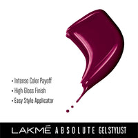 Lakmé Absolute Gel Stylist Nail Color & Absolute Gel Stylist Glossy Finish Nail Color Combo,12 ML