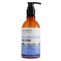 Dr. Sheth's Shea Butter & Vitamin E Body Lotion | pH Balancing Moisturizer for Deep Nourishment & Hydration | For Dry Skin | For Men & Women | 200ml