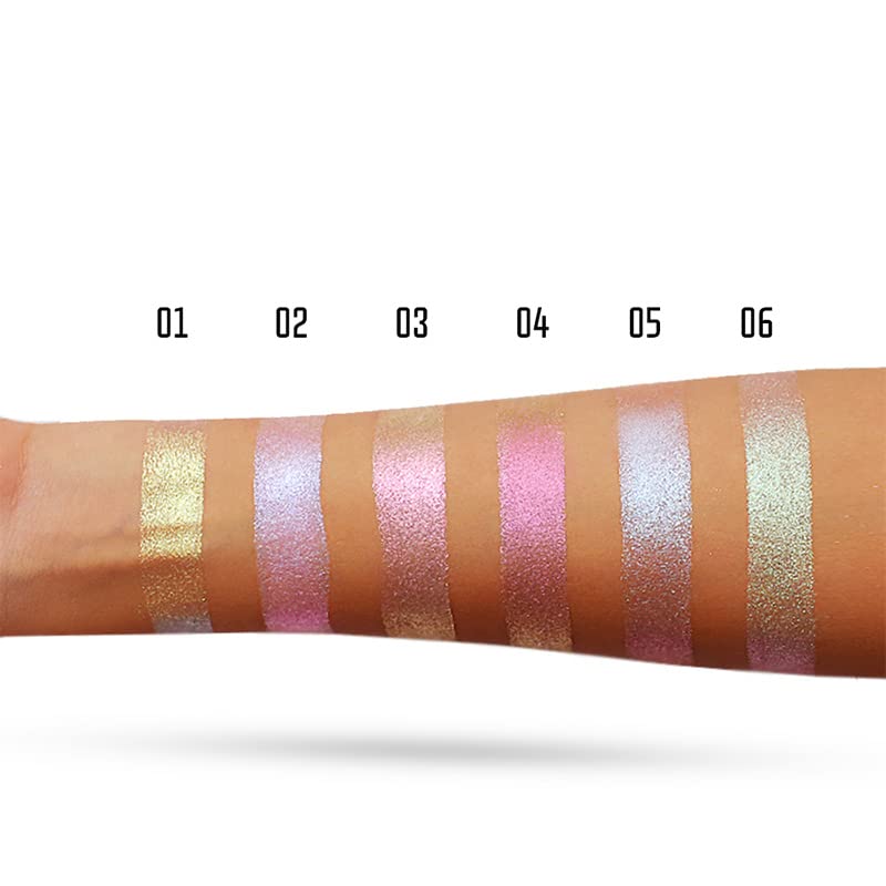 Charmacy Milano Star Bomb Eyeshadow (Shade 01) - 3.2 g, Shimmery Effect, Glitter, Duo-Chrome Metallic, Intense Pigmentation, Use as Highlighter & Lip Topper, Vegan, Cruelty Free