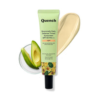 QUENCH BOTANICS Quench Daily Defense Tinted Sunscreen SPF 50 PA+++ for Glowing Skin with Avocado & 2% Niacinamide | Normal Blue Light Protection | Satin-Matte Finish | Made in Korea (Light, 50ml)