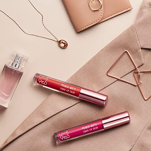 LAKMÉ 9 to 5 Primer + Matte Liquid Lipstick - Mp1 Everyday Pink, 4.2 ml