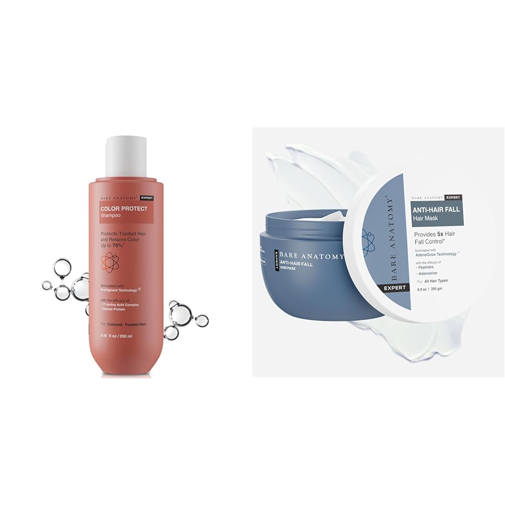 Bare Anatomy Hair Colour Protect Shampoo, Dry & Frizzy Coloured Hair For Unisex, 250ml Anti-Hair Fall Mask Enriched with Adenosine and Peptides | 250 ml