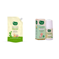 Mother Sparsh Natural Baby Liquid Cleanser (Powered by Plants) Cleanser, Refill Pack (500ml) &Tummy Roll On For Baby, Colic Relief, Constipation and Indigestion With Hing & Saunf - 40ml