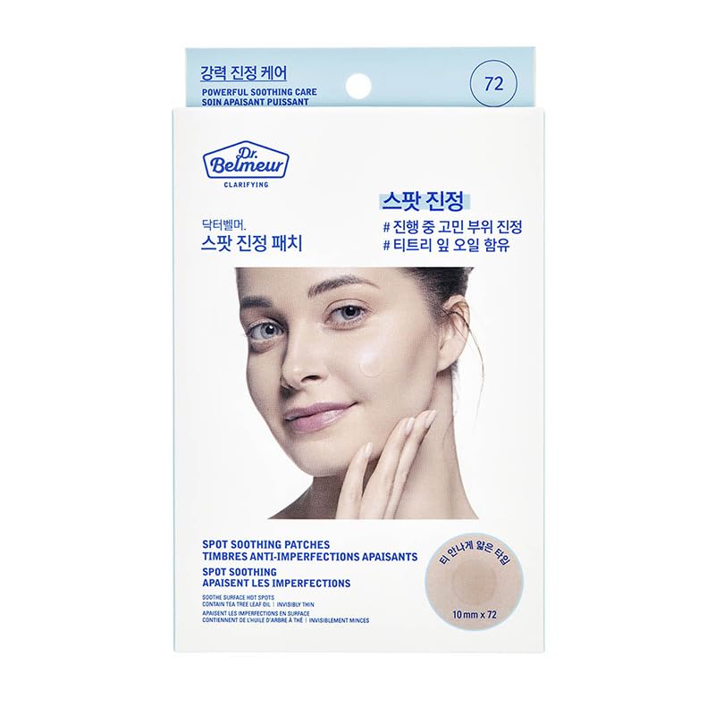 The Face Shop Dr.Belmeur Derma Acne Patches, 72 Hydrocolloid Waterproof Patches | For Active Surface Acne | Absorbs Pimple Overnight | For All Skin Types