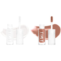 Tint Cosmetics 2.5ml Set of 2 Lipgloss, Clear & Nude, Non Sticky, Hydrating, Light Weight, Long Lasting, High Shine & Soft Natural Liquid Lip Gloss For Girl & Women (Clear & Roasted Chestnut)