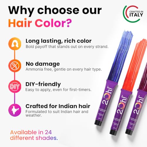 2.Oh! Italian- Lavender Hair Color For Women & Men | Ammonia-Free DIY Semi Permanent Hair Color | Enriched with Argan Oil | Lasts upto 5-6 Washes