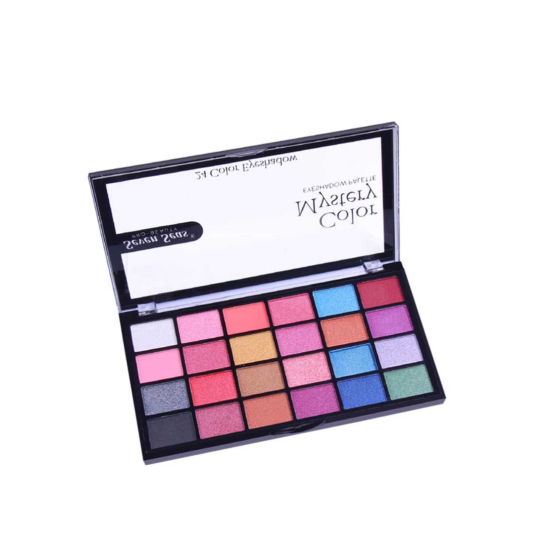 Seven Seas Color Mystery Eye Shadow Palette 24 Pigmented Colors | Long Wearing And Easily Blendable Eye Makeup Palette | Multicolor - 24.4 Gm | Shimmery & Glitter Finish (Natural)