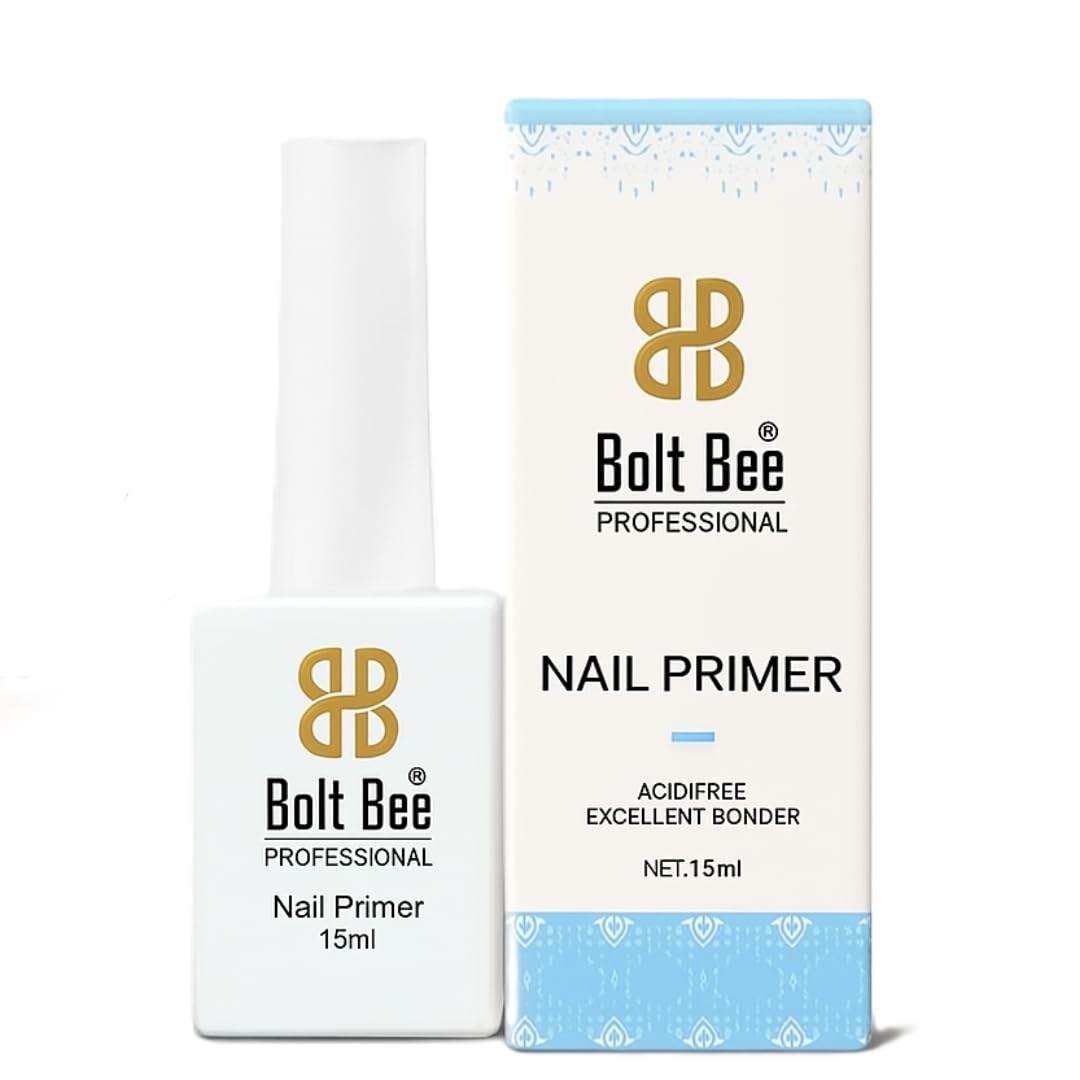 Bolt Bee Professional Natural Acid-Free Primer for Acrylic and Gel Nail Polish, Non Acid Primer for UV Gels Fast Dry Superior Bonding Agent