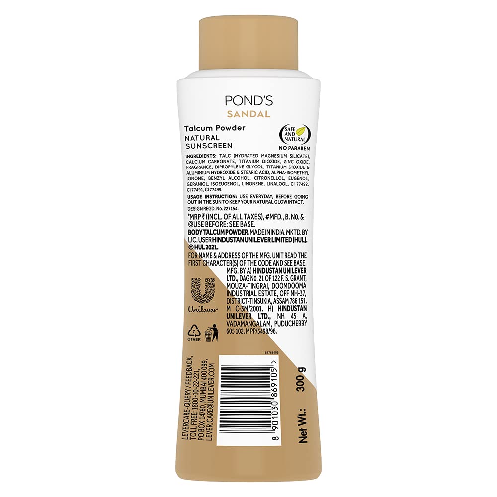 POND'S Sandal Radiance Talcum Powder, Pack of 600 g