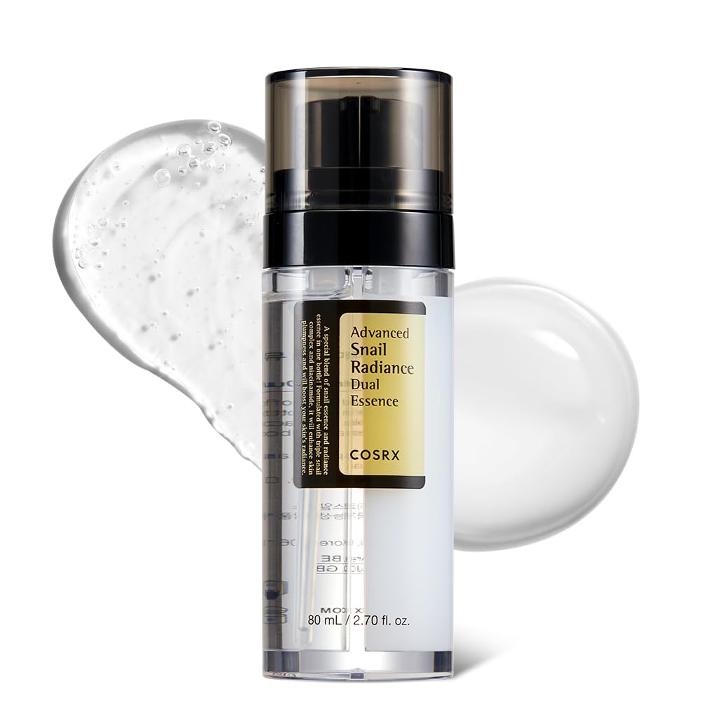 COSRX 74% Snail Mucin Dual Essence with Niacinamide 5% + | Anti Aging Face Serum for Dull Skin | Hydrates, Brightens and Repairs | Korean Skincare for Women & Men | 80 ml