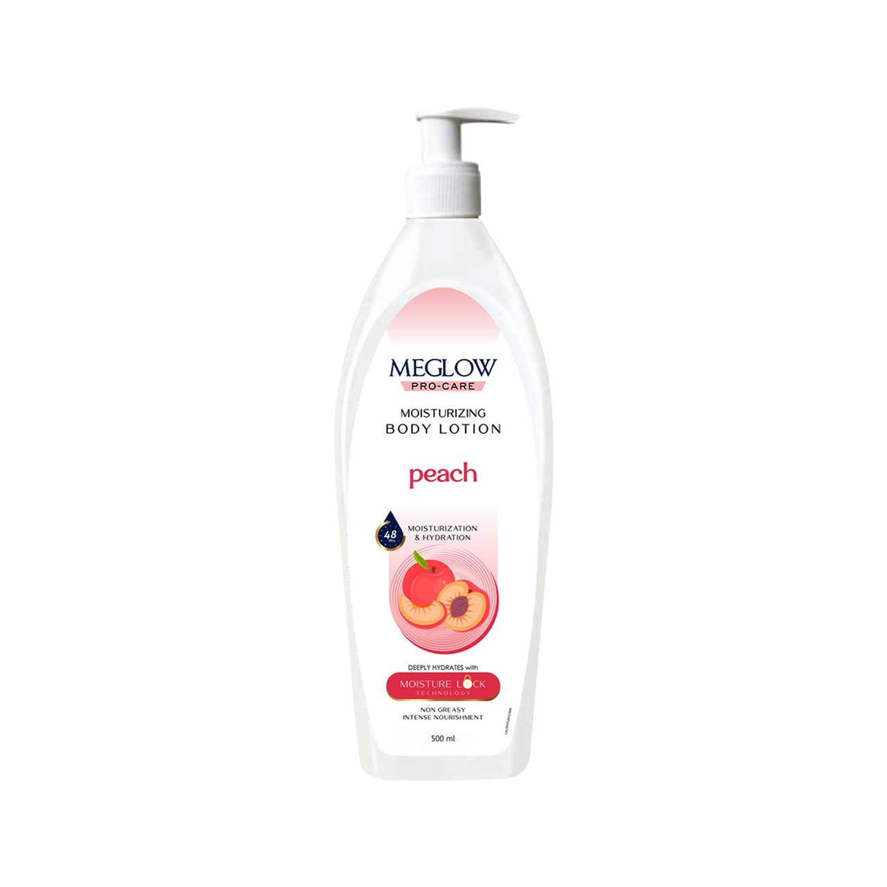 Meglow Pro-Care Moisturizing Body Lotion | Refreshing Peach Body Moisturizer for Women & Men | Hydrating Lotion for All Skin Types-500ml