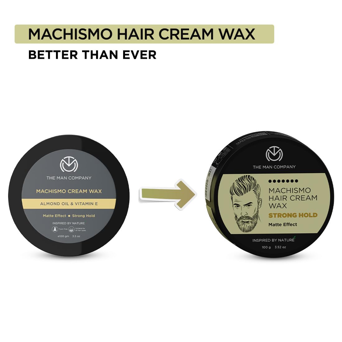 The Man Company Machismo Stronghold Hair Wax for Men | Stylish Matte Finish with Volume | Non Sticky - 100gm