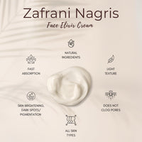 Herbs & Greens Zafrani Nargis Natural Vitamin C Saffron & Nargis Anti Aging Elixir Cream, | Glowing & Radiant Skin | Ayurvedic Day & Night Face Cream Moisturizer For Woman & Men | All Skin | 50gm