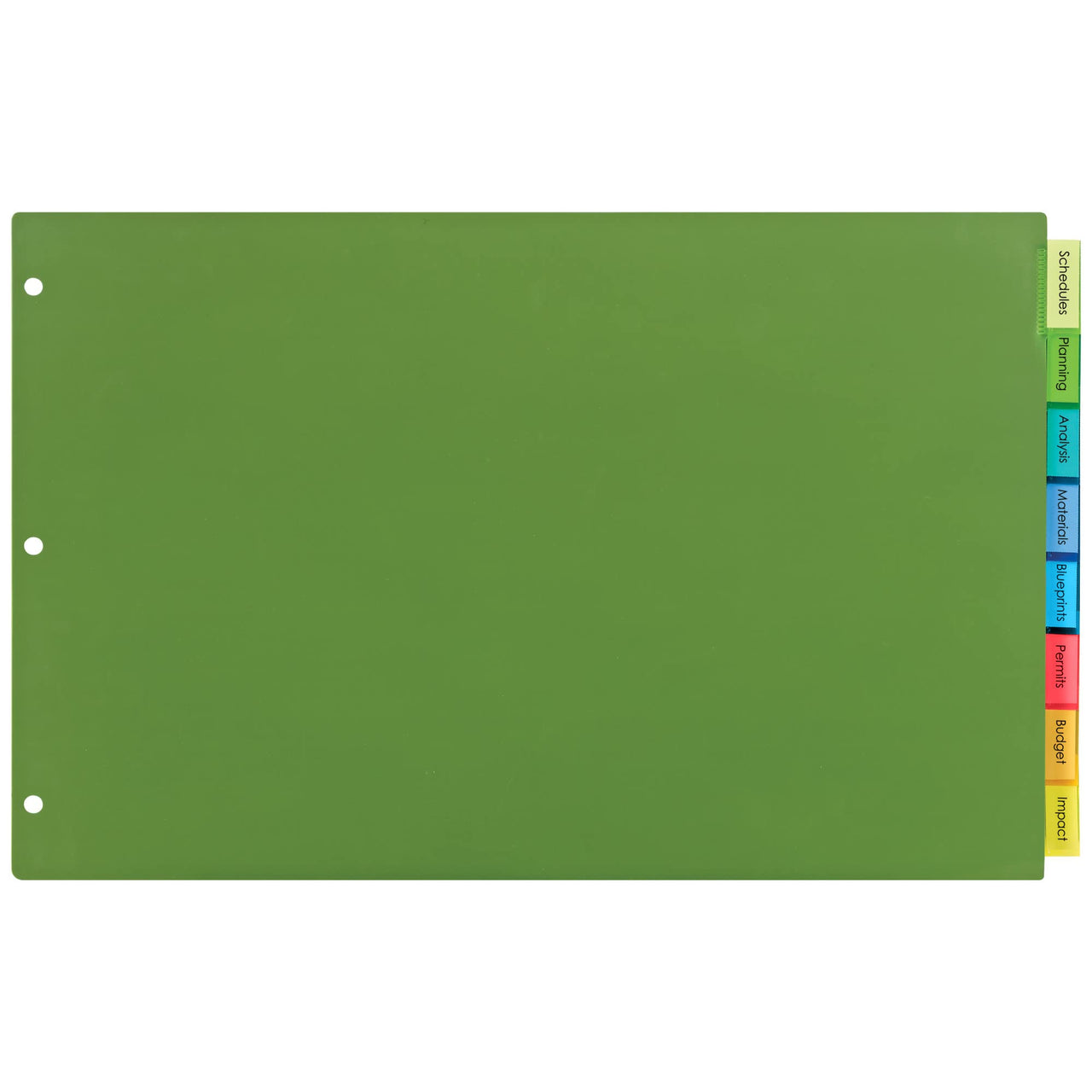 Avery Dividers for 3 Ring Binders, 8-Tab Binder Dividers, 11" x 17" Plastic Binder Dividers, Insertable Big Tabs, Multicolor, 1 Set (11179)