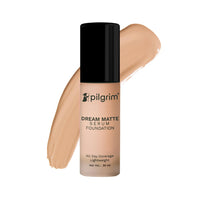 Pilgrim Medium Warm Sand Serum Liquid Foundation, Matte & Poreless,30 ml | Foundation for face make up infused | Water-Resistant, All Day Coverage| All Skin Types
