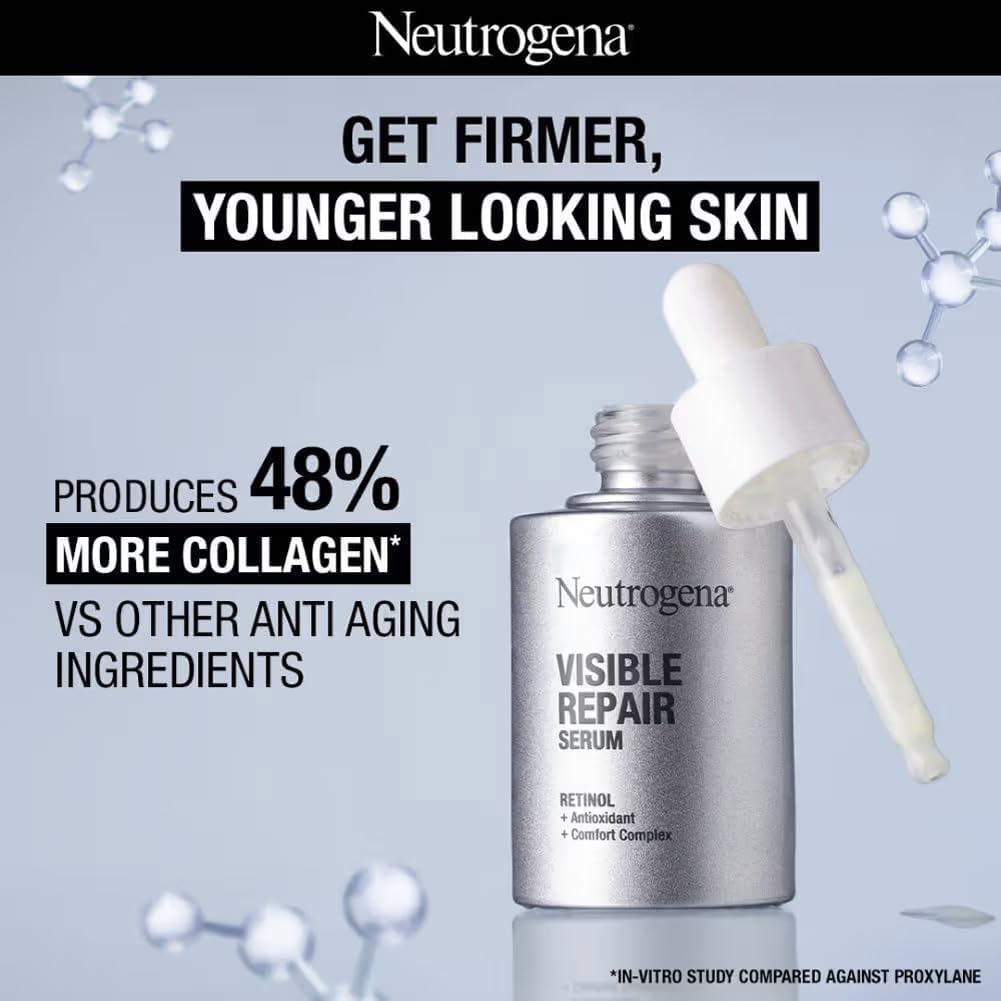 Neutrogena Visible Repair Regime Combo - Cream (50g), Serum (30 ml) & Eye Cream (15g)
