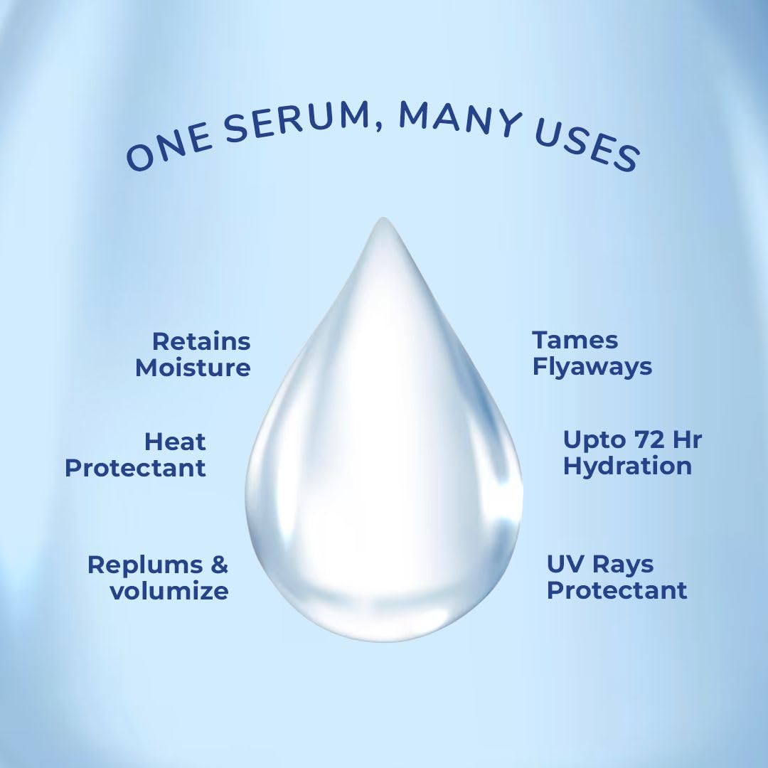 Moody Hyaluronic & Keratin Hair Serum Infused With Vitamin E & Algae Oil | Anti-Frizz Hair Serum | Keratin Serum Hair Growth | Hair Vitalizer | All-in-One Serum Protect Against Pollution & Humidity